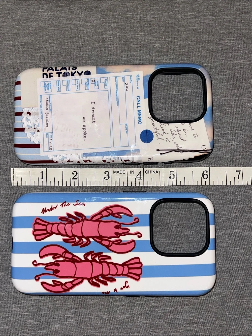 Lot Of 2 Unused The Dairy iPhone 15 P Cell Phone Cases Lobster Memo Jasmine Dowl
